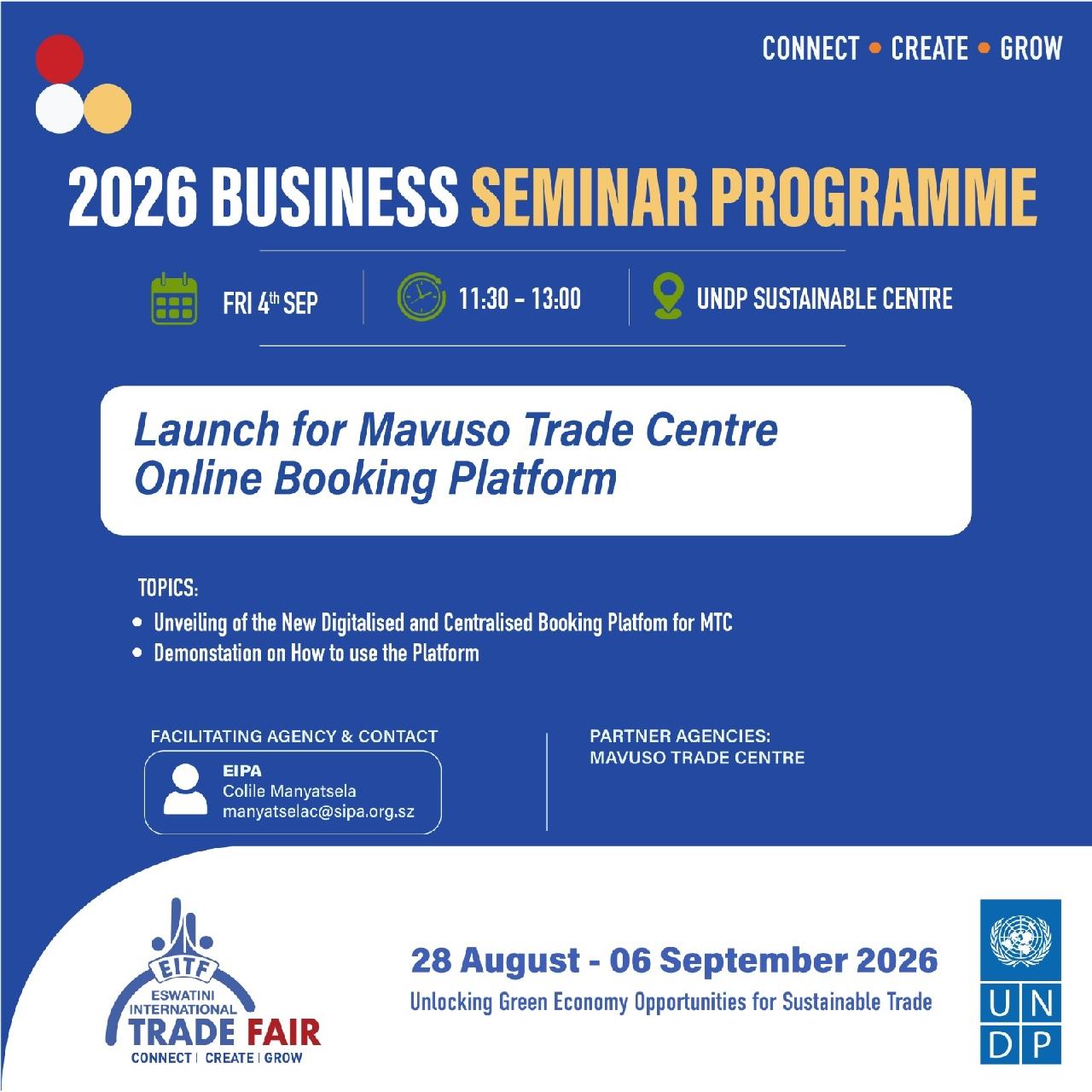 Launch for Mavuso Trade Centre Online Booking Platform Pic